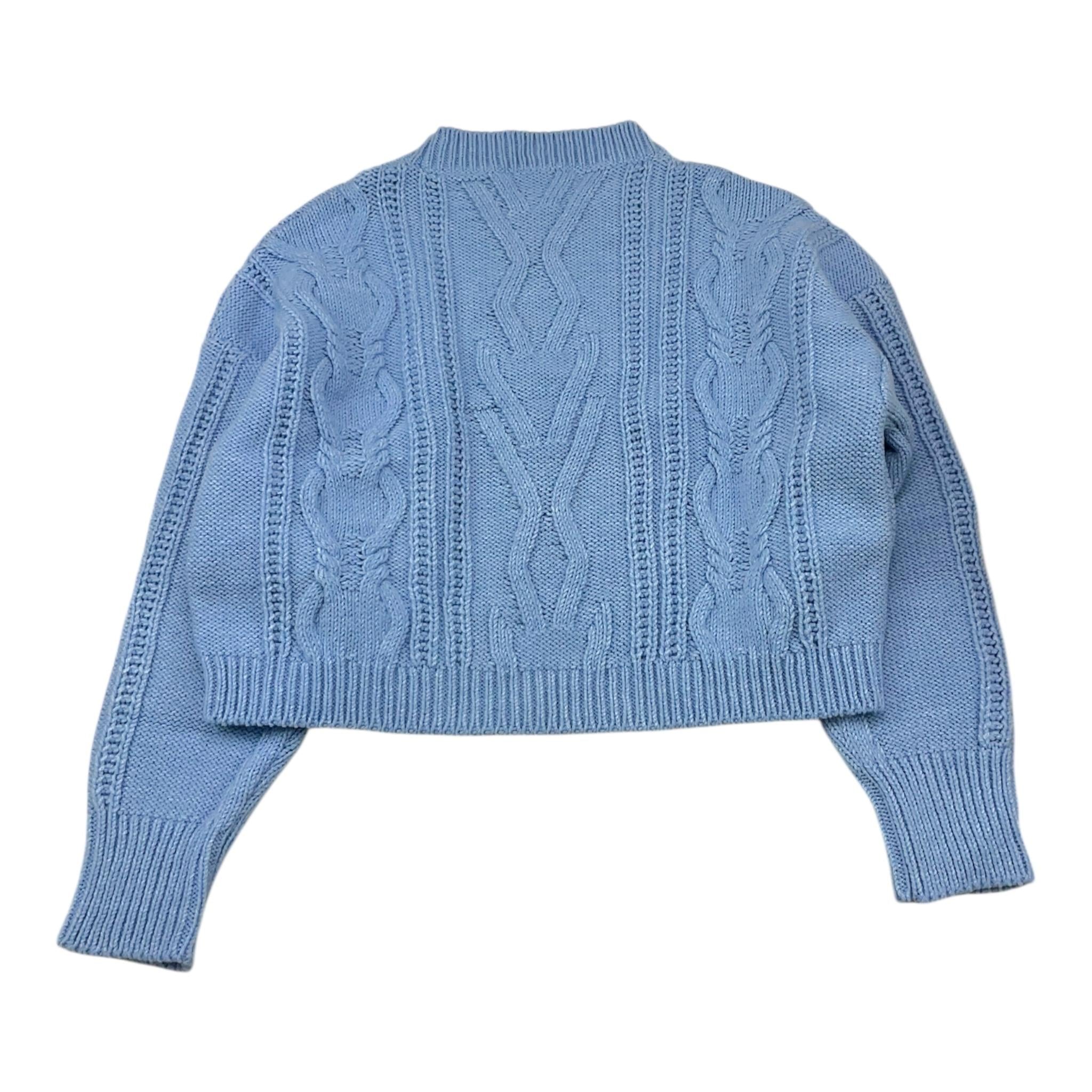 DONDUP maglia girocollo tinta unita con stampa Azzurro per Bambina DFMA019 AZZURRO DONDUP 
