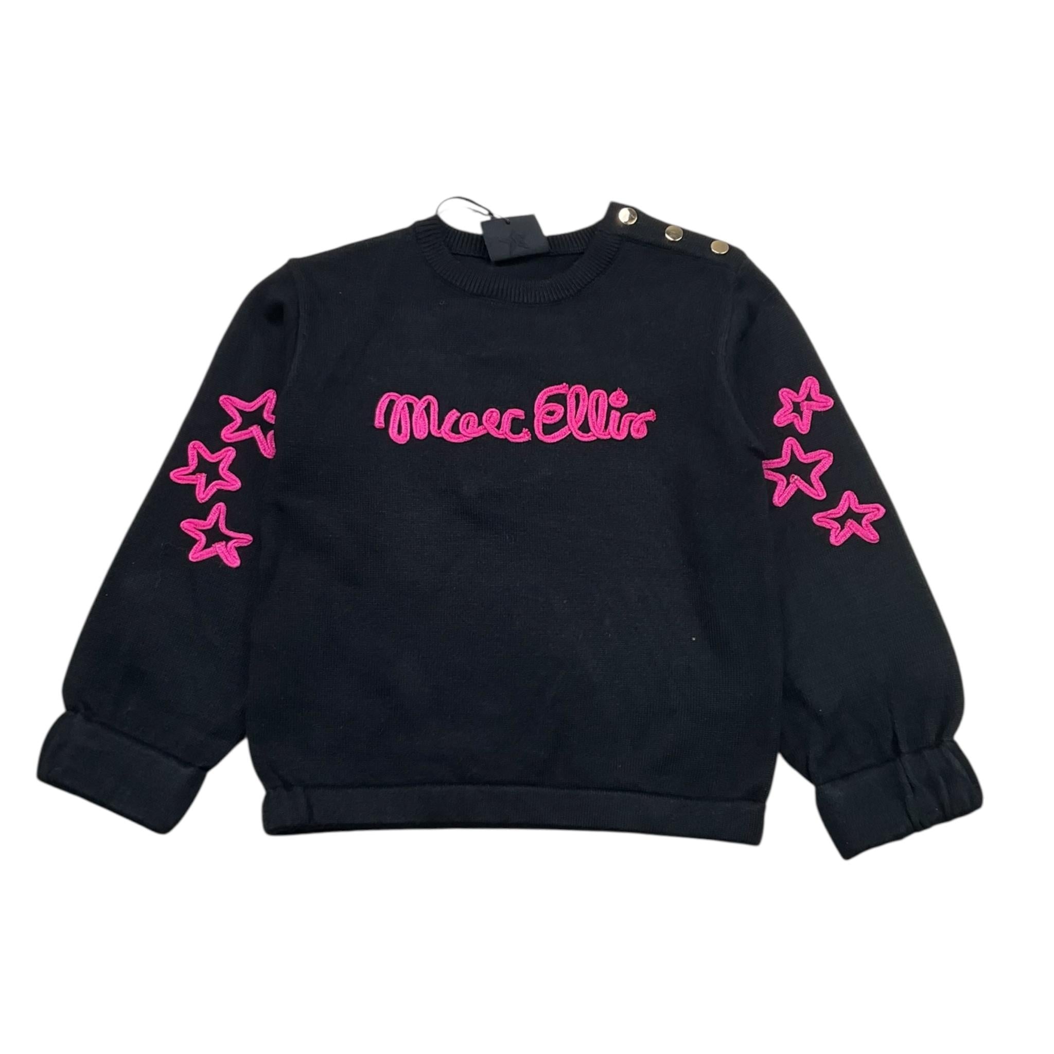 MARC ELLIS maglia girocollo tinta unita con logo Nero per Bambina JMNSW00193J NERO MARC ELLIS 