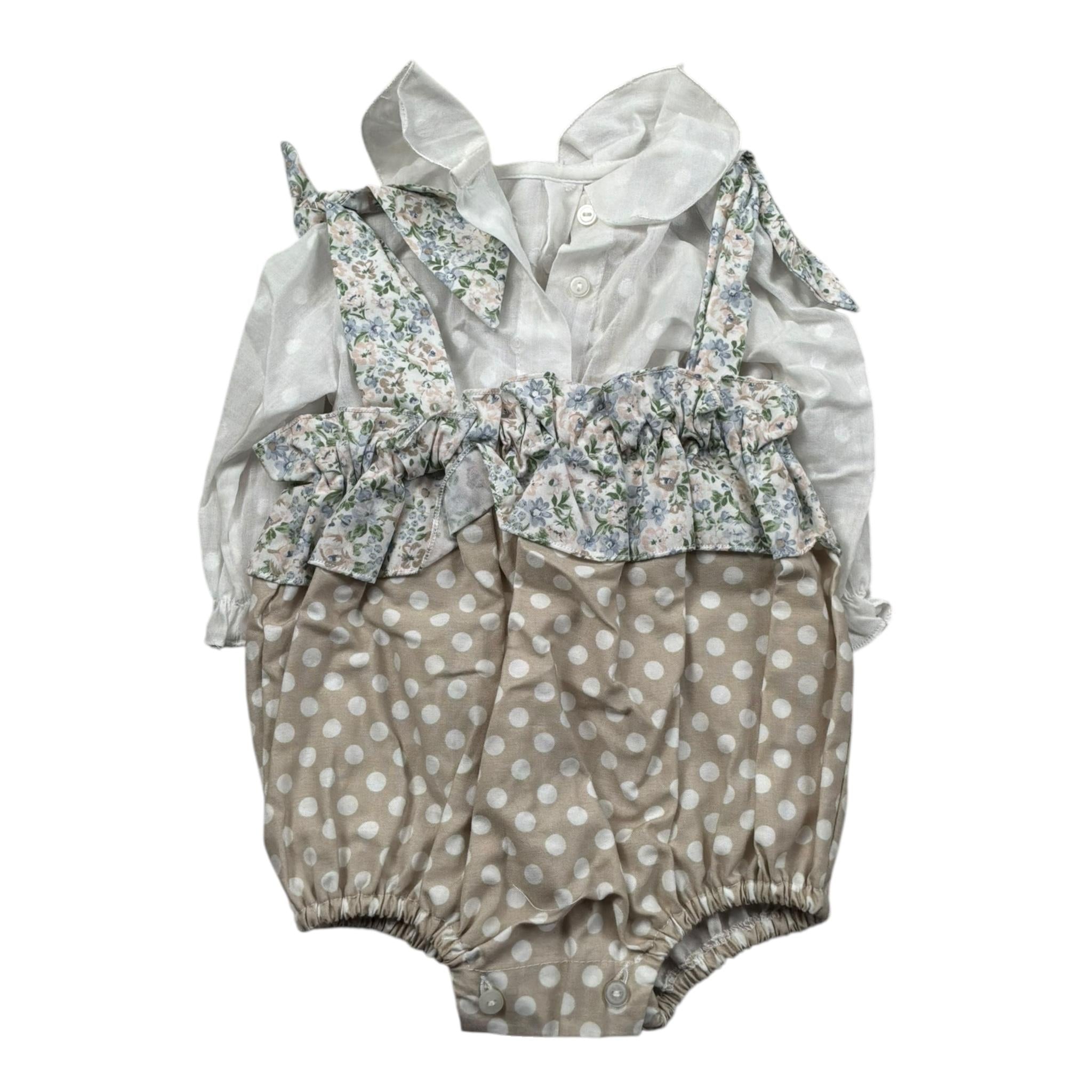 Marlu' Completo 2 Pezzi Camicia-Pagliaccetto per Neonata EL2360 BEIGE MARLU' 