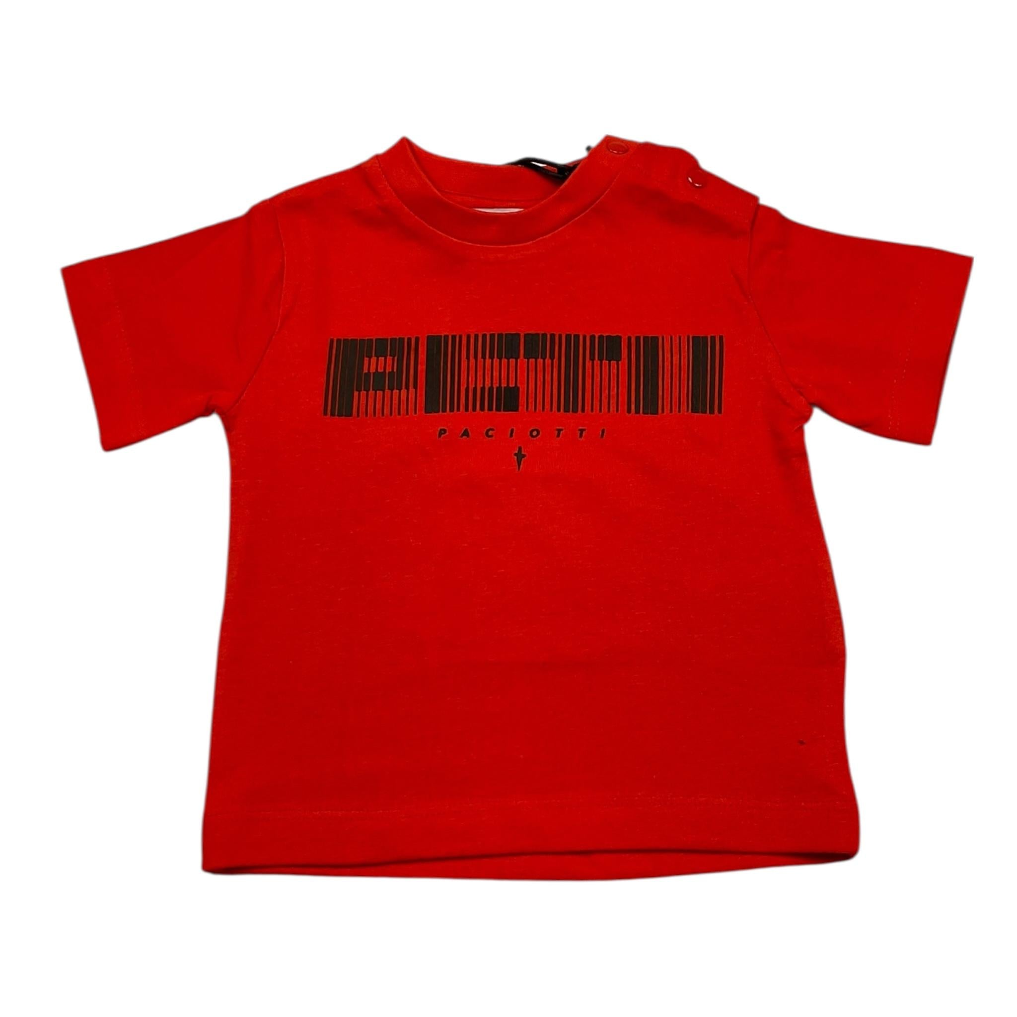 Cesare Paciotti T-Shirt Girocollo Tinta Unita con Stampa per Neonato TSP5103B ROSSO CESARE PACIOTTI 