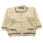 LA STUPENDERIA cardigan tinta unita con profili in contrasto Panna per Neonato WCCR65X PANNA LA STUPENDERIA 