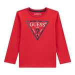 Guess Shirt Girocollo Tinta Unita con Stampa per Neonato N841I24K8HM0 ROSSO GUESS 