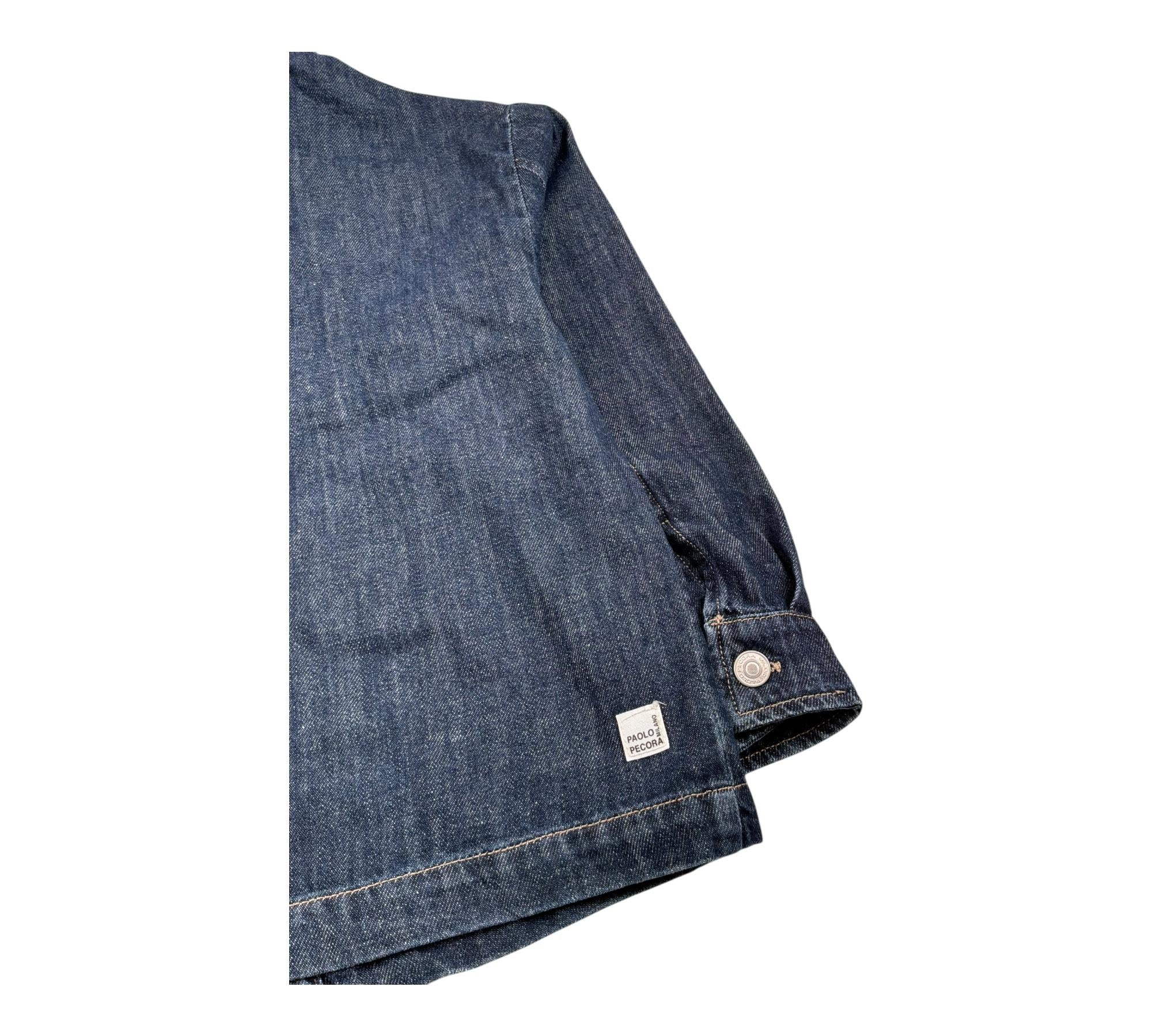 Paolo Pecora Camicia In Denim Tinta Unita Manica Lunga per Bambino PP4371 BLU PAOLO PECORA 