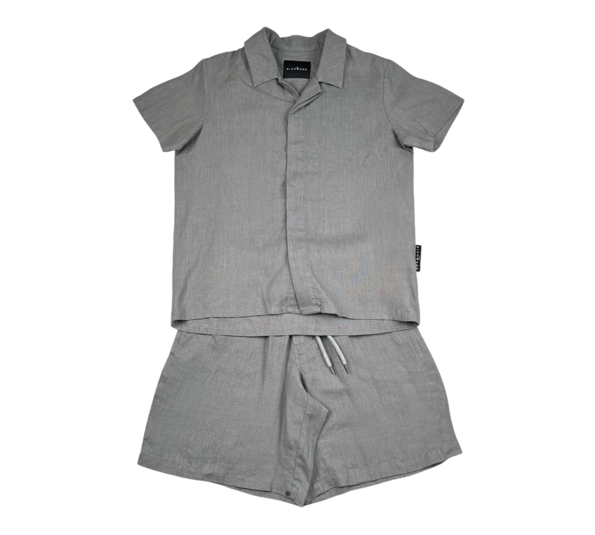 John Richmond Completo 2 Pezzi Camicia-Bermuda Tinta Unita per Bambino RBP26213CL GRIGIO JOHN RICHMOND 