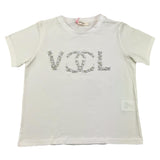 Vicolo T-Shirt Tinta Unita con Applicazioni Panna per Bambina