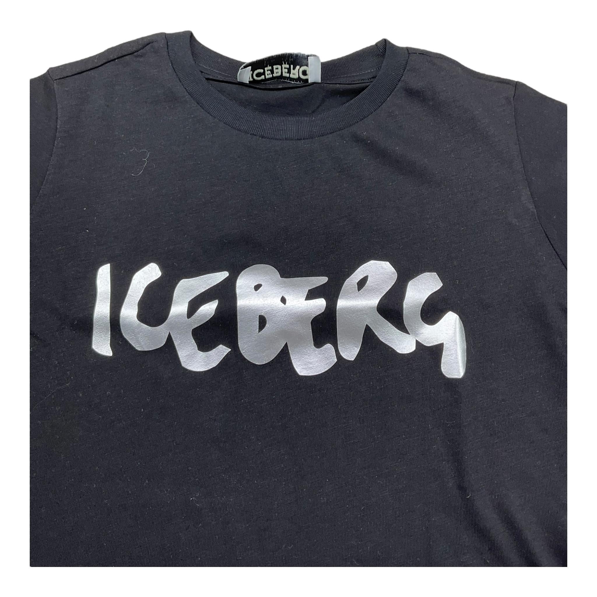 Iceberg T-Shirt Girocollo Tinta Unita con Logo per Bambino TSICE3301J NERO ICEBERG 