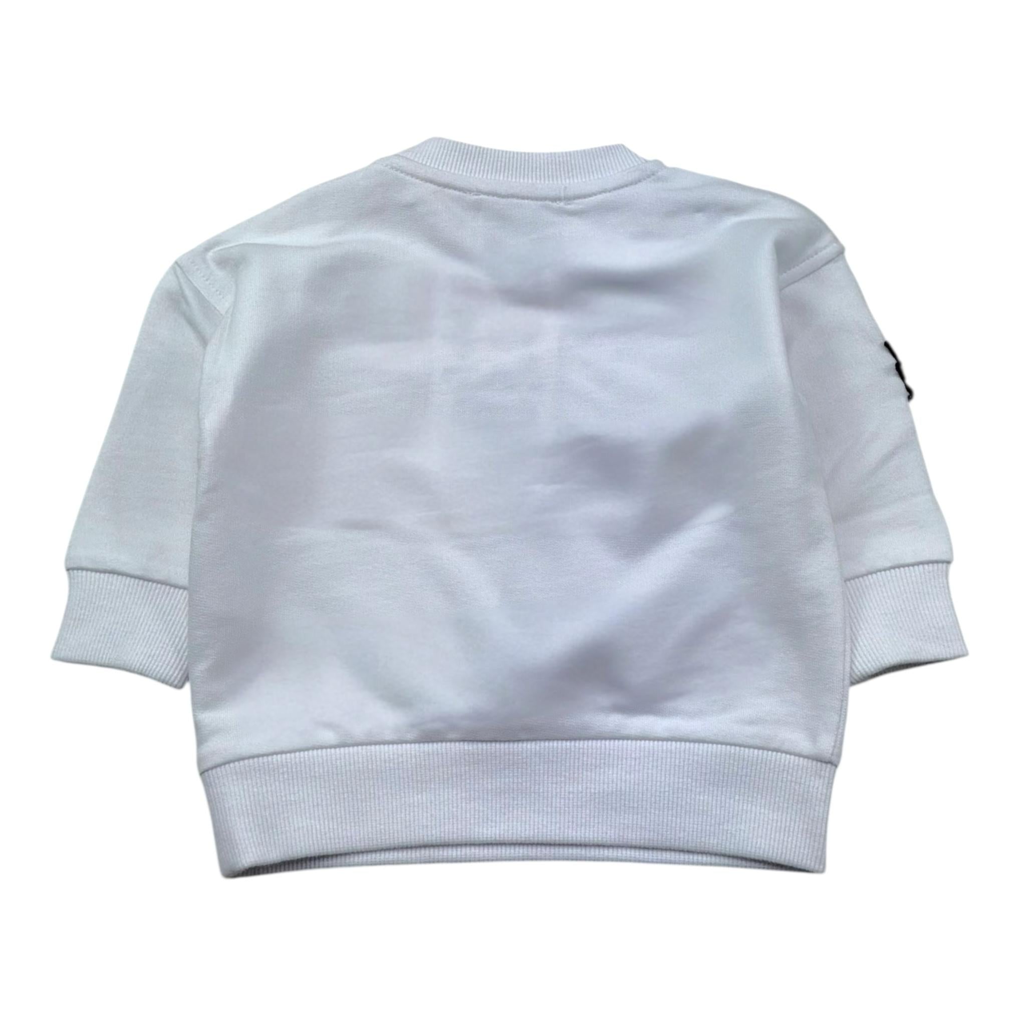 Moschino Felpa Girocollo Tinta Unita con Applicazioni per Neonato M9F03Q BIANCO MOSCHINO 