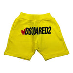 Dsquared2 Bermuda tinta unita con Logo Giallo per Bambino DQ0839 GIALLO DSQUARED2 