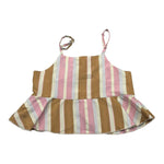Kaos Top Tricolore con Fantasia A Righe per Bambina KA131 BEIGE KAOS 