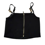 Fun & Fun Top Bretelline Tinta Unita per Bambina FCJTP16591 NERO FUN & FUN 