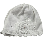 Marlu' Cappello Tinta Unita con Ricami per Neonata EP1271 BIANCO MARLU' 