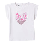 I Do T-Shirt Girocollo Tinta Unita con Stampa per Bambina 4B519 BIANCO I DO 