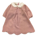 LA STUPENDERIA abito tinta unita con colletto con ricami Rosa per Neonata TCAB22 ROSA LA STUPENDERIA 