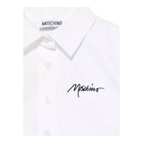Moschino Camicia Mezza Manica Tinta Unita con Stampa per Bambina HDC024X BIANCO MOSCHINO 