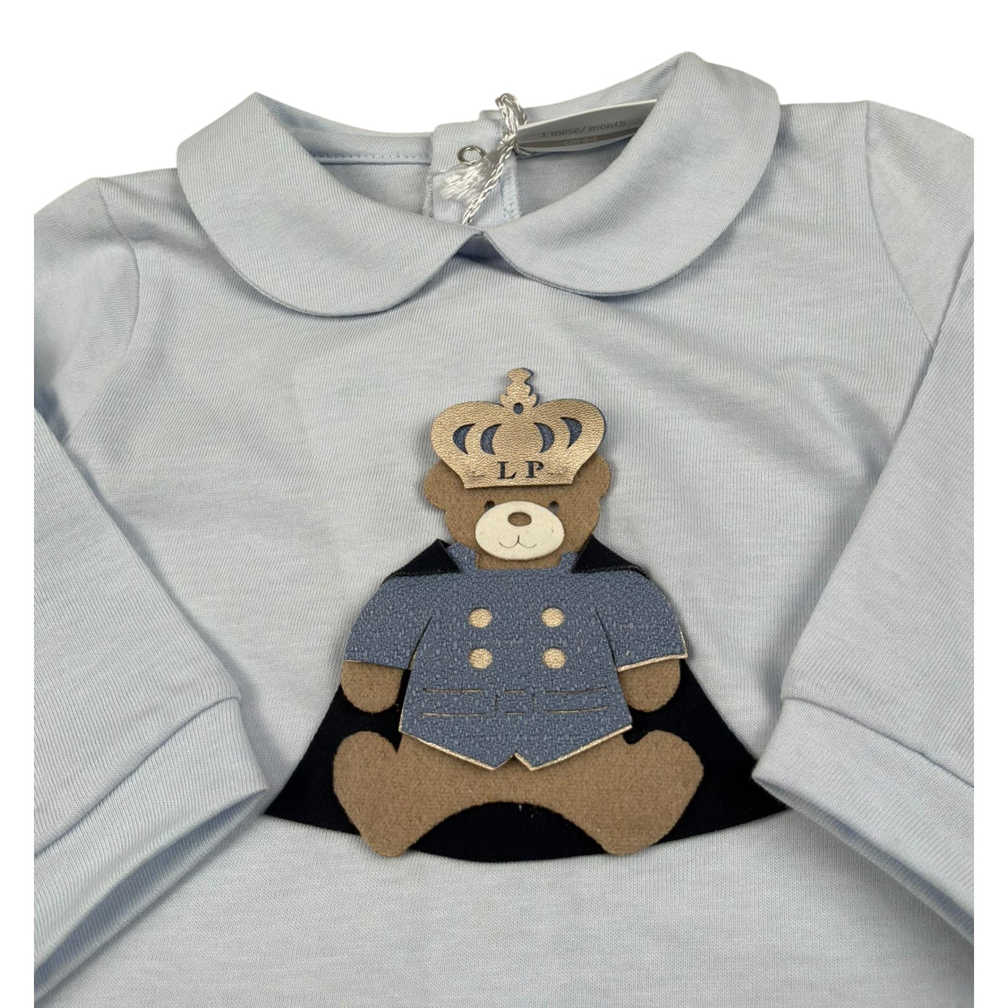 La perla Tutina Tinta Unita con Stampa per Neonato 73664 AZZURRO LA PERLA 