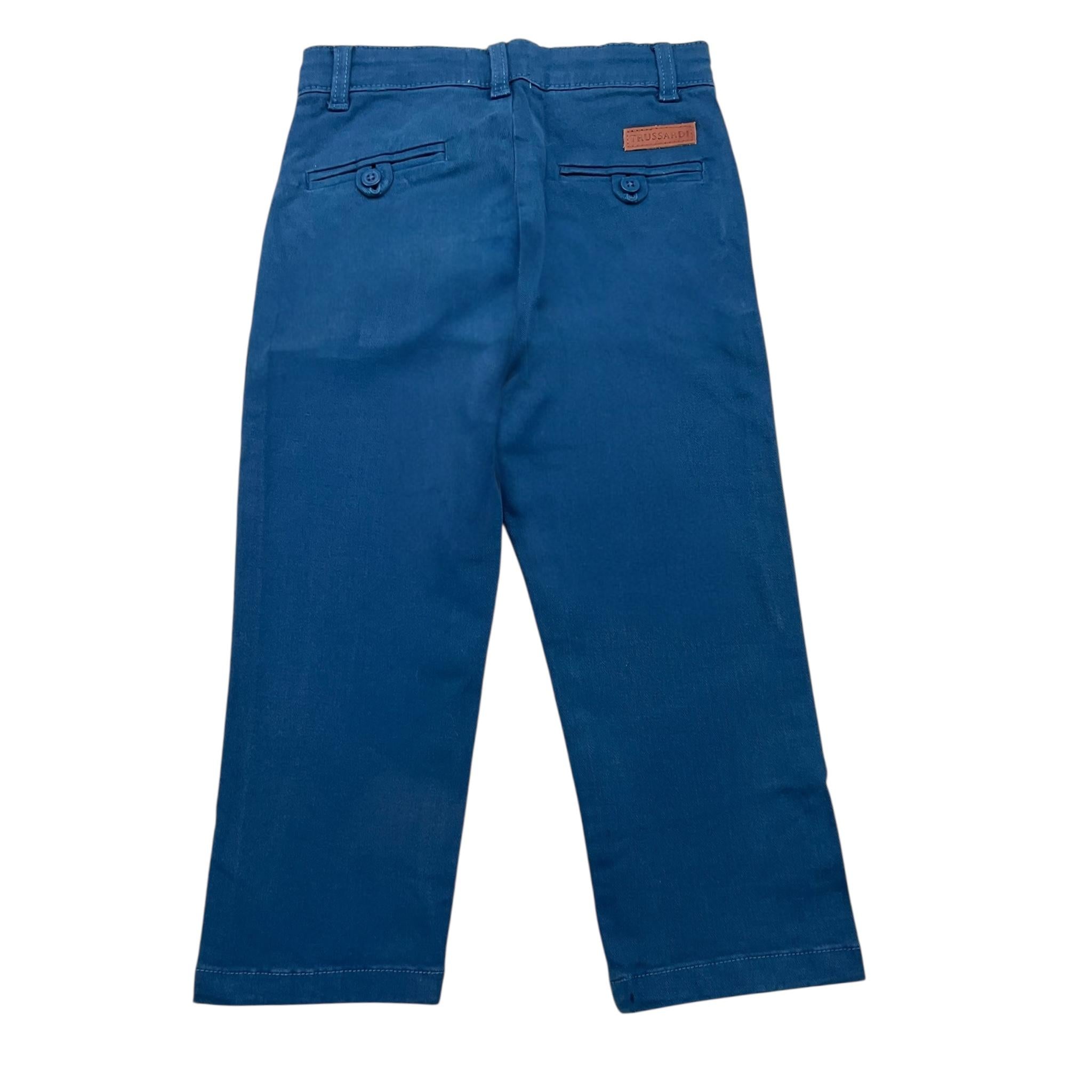 TRUSSARDI pantalone tinta unita con girovita regolabile Blu per Bambino TIA24033PAX BLU TRUSSARDI 