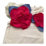 Miss Grant T-Shirt Girocollo Tinta Unita con Applicazioni per Neonata MG1332 BIANCO MISS GRANT 