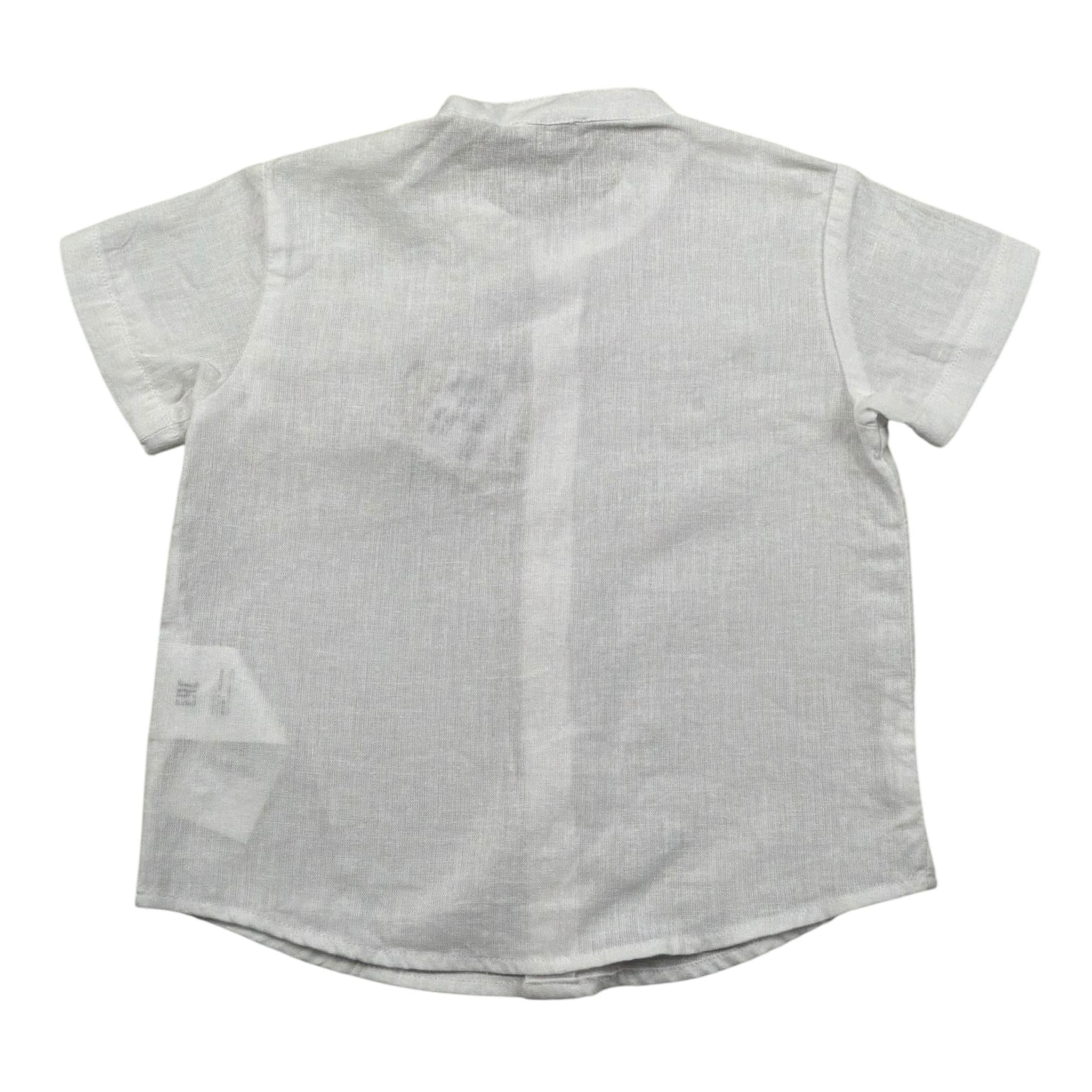 Le Bebe Camicia Mezza Manica Tinta Unita Collo Coreano per Neonato LBB4934X BIANCO LE BEBE 