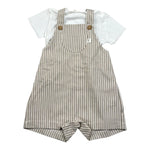 Teddy E Minou Completo 2 Pezzi T-Shirt-Salopette Bicolore per Neonato E24CP046C1079 BIANCO/VERDE TEDDY E MINOU 