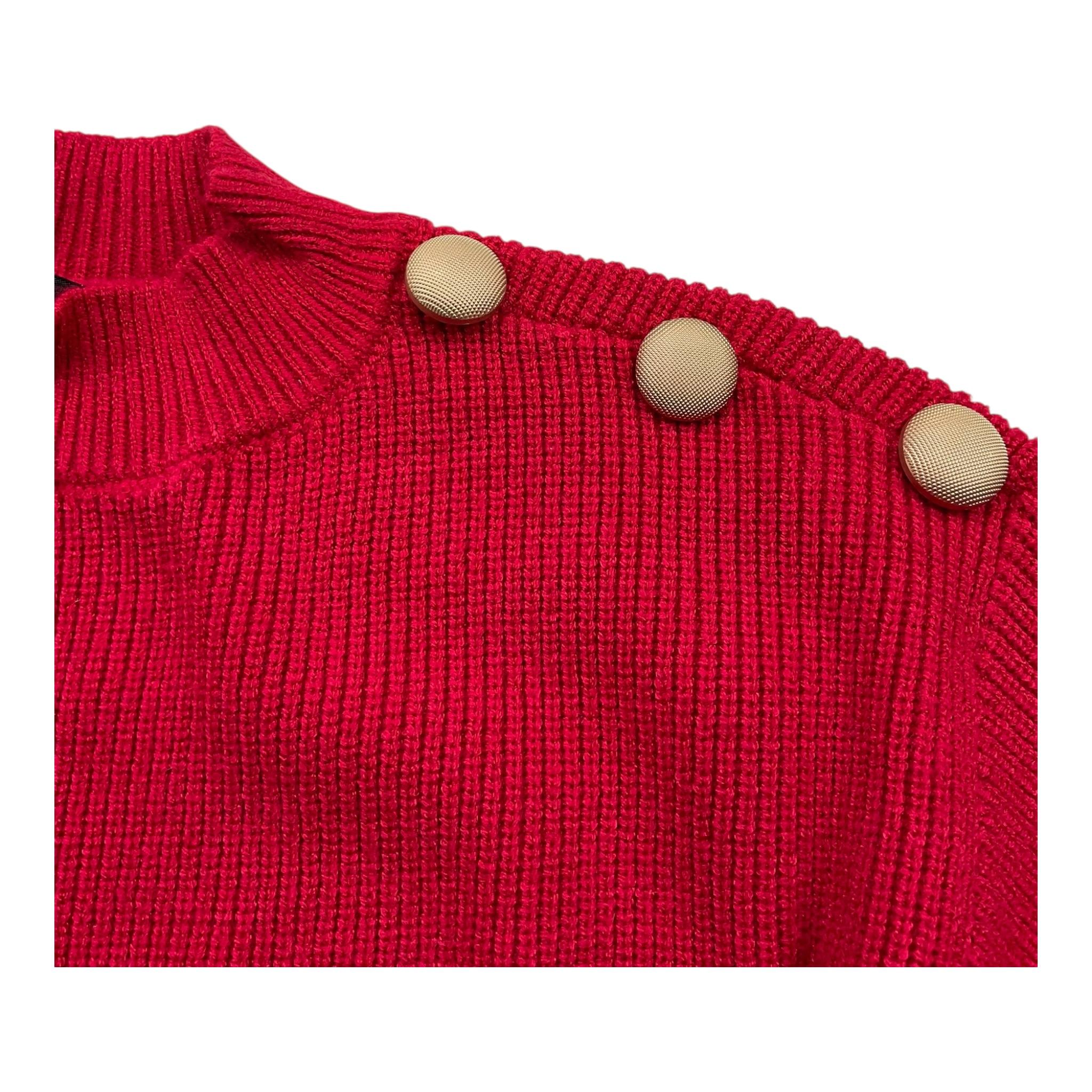 FUN & FUN maglia girocollo tinta unita con bottoni in contrasto Rosso per Bambina FNBSW15531 ROSSO FUN & FUN 