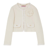 Miss Blumarine Giacca Tinta Unita Con Applicazione Panna Per Bambina