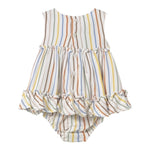 Mayoral Abito Tinta Unita Set con Coulotte Fantasia A Righe per Neonata 1844 BIANCO MAYORAL 