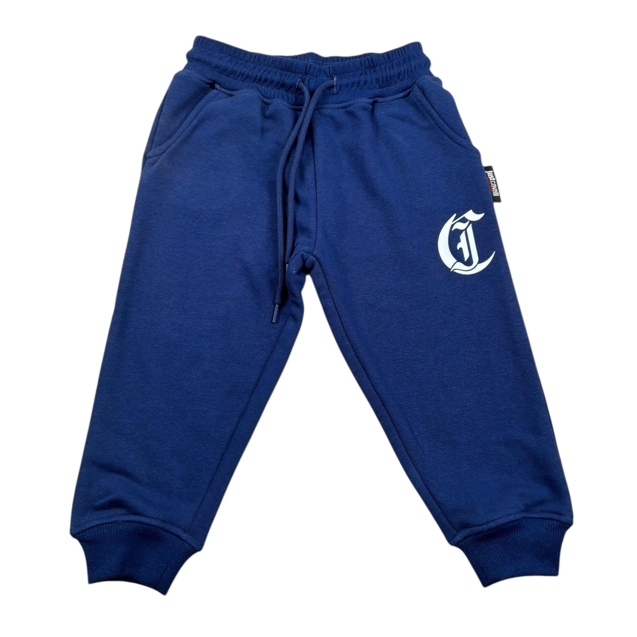 Just Cavalli Pantalone Tuta Tinta Unita con Logo per Neonato JIP26051PA BLU JUST CAVALLI 