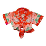 F**K Camicia Mezza Manica Stampa Fantasia Arancione per Bambina