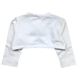Monnalisa Einfarbiger Bolero mit weißem Glitzer-Logo für Baby-Mädchen