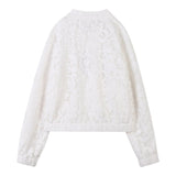 Michael Kors Giubbino con Zip Tinta Uita con Ricami Bianco per Bambina R30412 BIANCO MICHAEL KORS 
