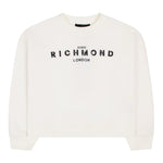 JOHN RICHMOND felpa chiusa girocollo tinta unita con logo Bianco per Bambina RGA24054FE BIANCO JOHN RICHMOND 