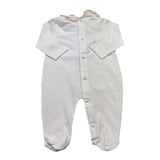 Ninnaoh Tutina Tinta Unita con Stampa E Colletto per Neonata E2215T BIANCO NINNAOH 