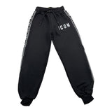 ICON pantalone tuta tinta unita con profili logati Nero per Bambino IBSP00320 NERO ICON 