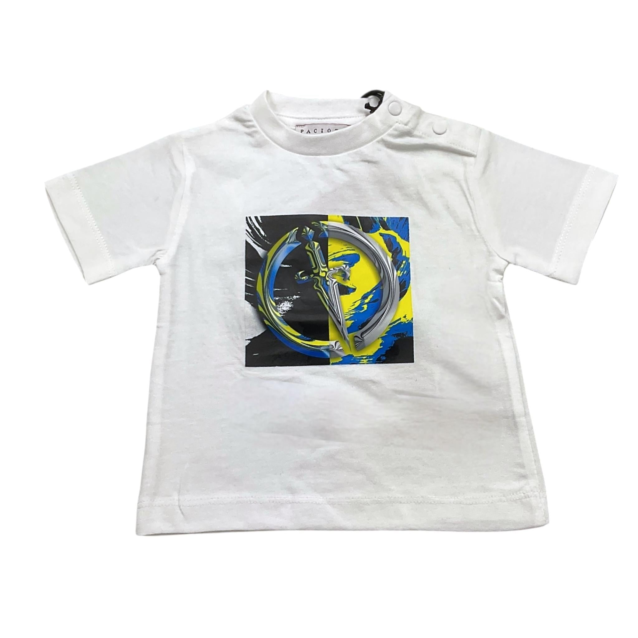 Cesare Paciotti T-Shirt Girocollo Tinta Unita con Stampa per Neonato TSP5107B BIANCO CESARE PACIOTTI 