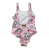 Mousse Costume Intero Tinta Unita con Stampa per Bambina COSTUNI ROSA MOUSSE 