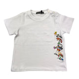 Daniele Alessandrini T-Shirt Girocollo Tinta Unita con Stampa Bianco per Neonato