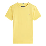 Tommy Hilfiger T-Shirt Girocollo Tinta Unita con Logo per Bambino KB0KB06879X GIALLO TOMMY HILFIGER 