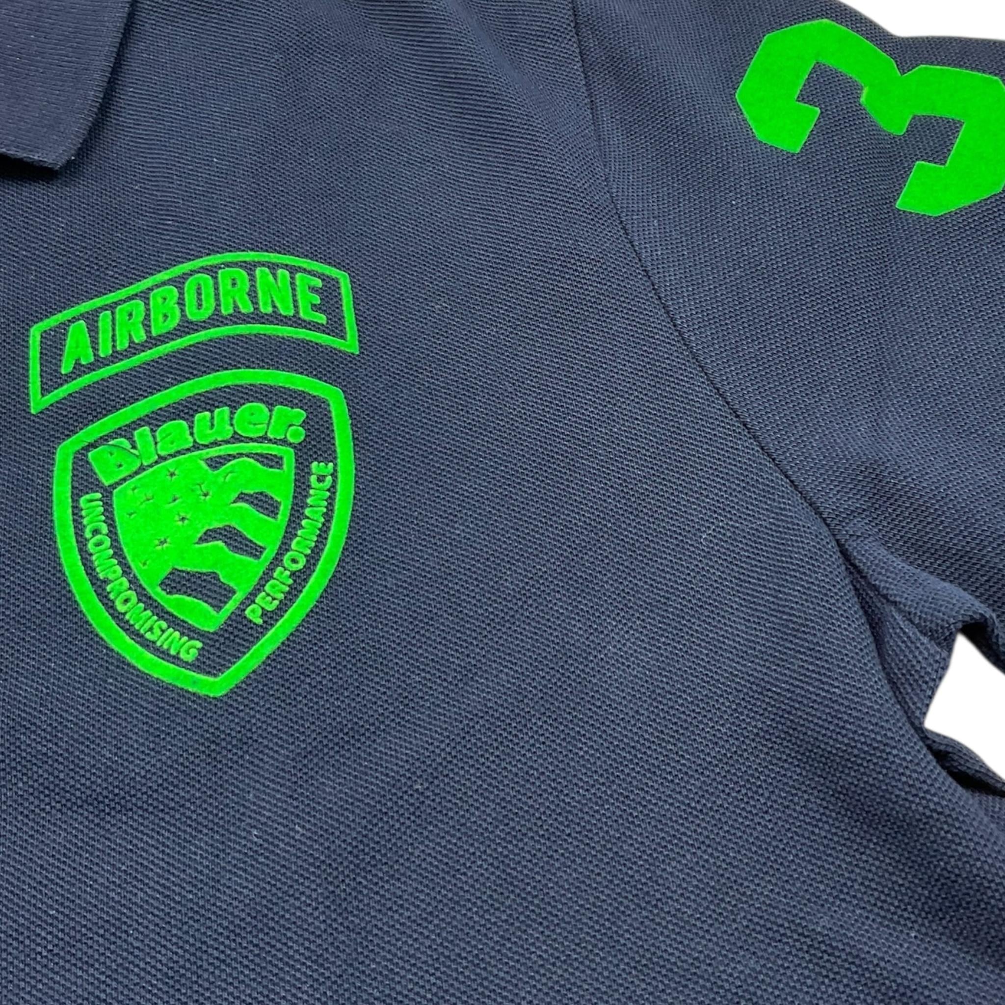 Blauer Polo Mezza Manica Tinta Unita con Stampa per Bambino 24SBLKT02244 BLU BLAUER 