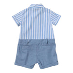 Fay Pagliaccetto Tinta Unita con Fantasia A Righe per Neonato FSA500 AZZURRO FAY 