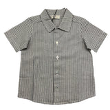 J.O. Milano Camicia Mezza Manica Fantasia A Righe Blu Per Neonato