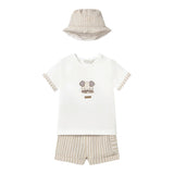 Mayoral Completo 3 Pezzi T-Shirt-Bermuda-Cappello per Neonato 11201 BIANCO MAYORAL 