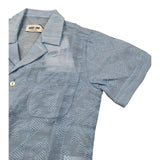 Mood_One Camicia Mezza Manica Tinta Unita con Ricami per Bambino 30199 AZZURRO MOOD_ONE 