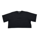 Dsquared2 T-Shirt Girocollo Tinta Unita con Stampa Modello Crop per Bambina DQ2931 NERO DSQUARED2 