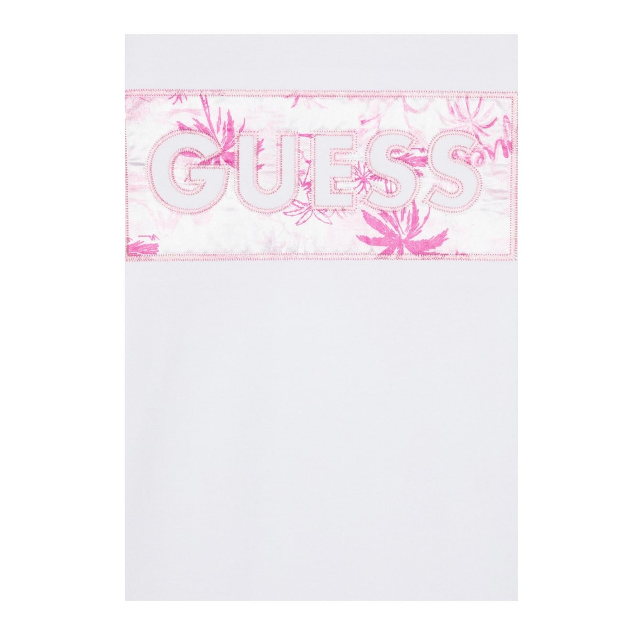 Guess Abito Mezza Manica Tinta Unita con Logo per Bambina J5GK06KAE24 BIANCO GUESS 