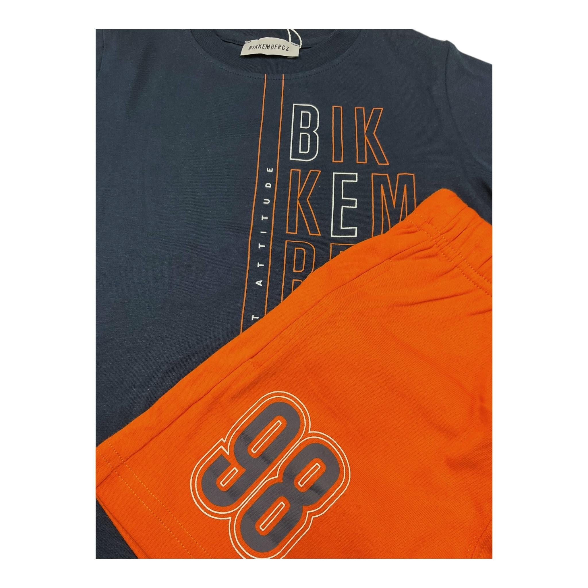 Bikkembergs Completo 2 Pezzi T-Shirt-Bermuda per Bambino BK3214 BLU/ARANCIONE BiKKEMBERGS 