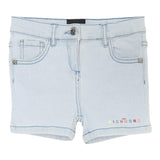 John Richmond Short In Denim Tinta Unita con Logo per Bambina RIP25031SHJXXX AZZURRO JOHN RICHMOND 
