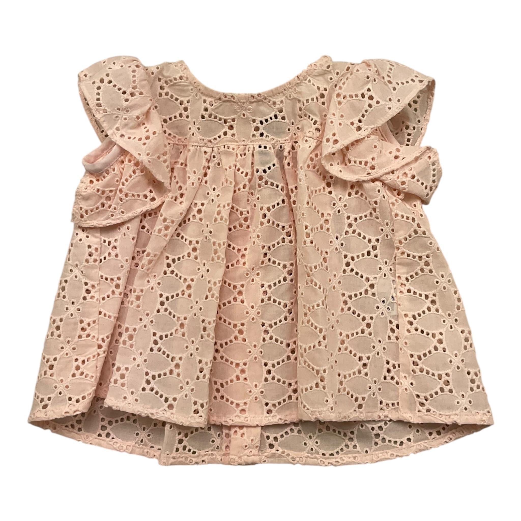 Little Bear Top Tinta Unita Traforato per Neonata 8206 ROSA LITTLE BEAR 