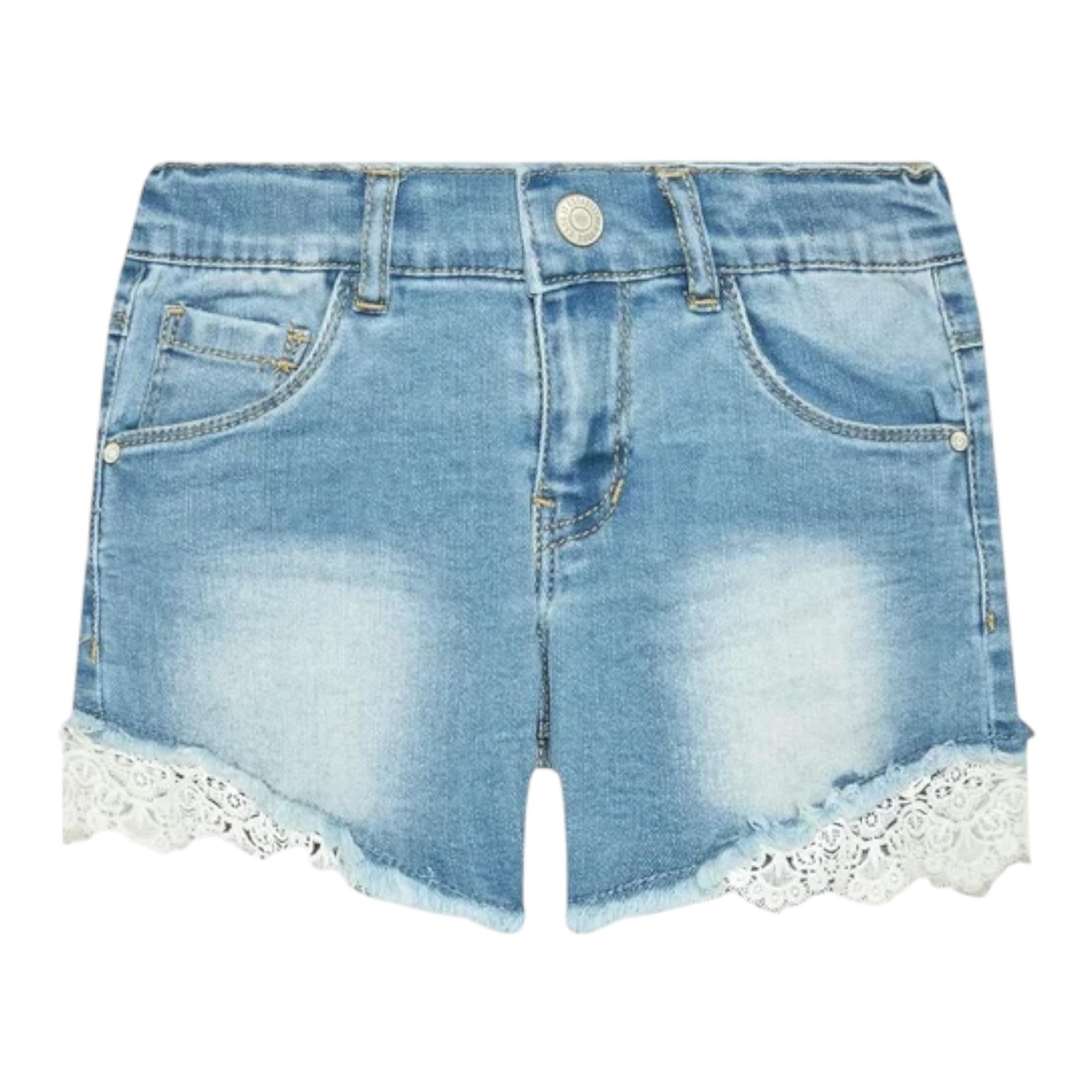 Name It Short In Denim tinta unita con Ricami Azzurro per Bambina 13197440 AZZURRO NAME IT 