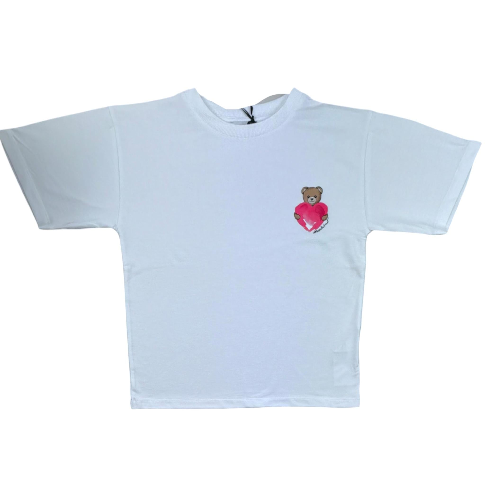 Moschino Completo 2 Pezzi Leggins-T-Shirt Tinta Unita con Stampa per Bambina HDG01P BIANCO MOSCHINO 