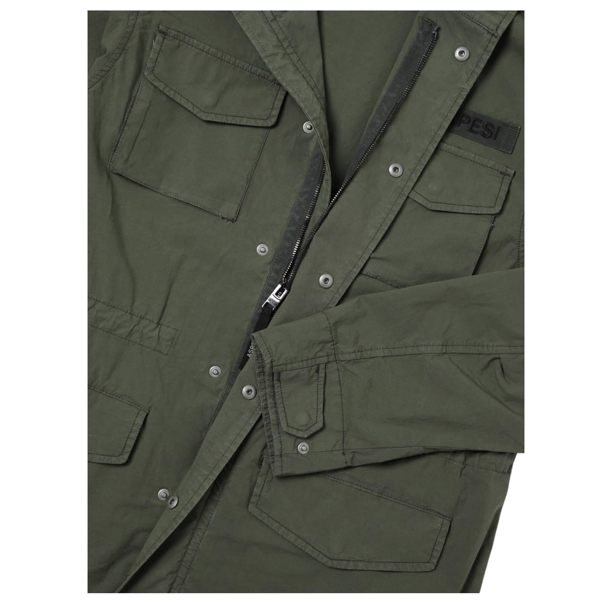 Aspesi Trench Tinta Unita con Logo per Bambino ASPGC VERDE ASPESI 